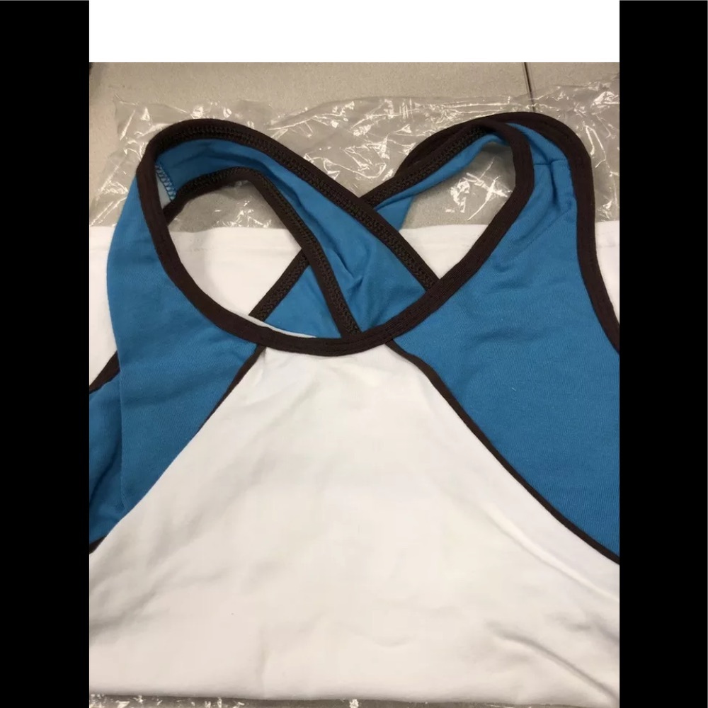 Cheer/Dance Top - blue/brown Youth Large NWT